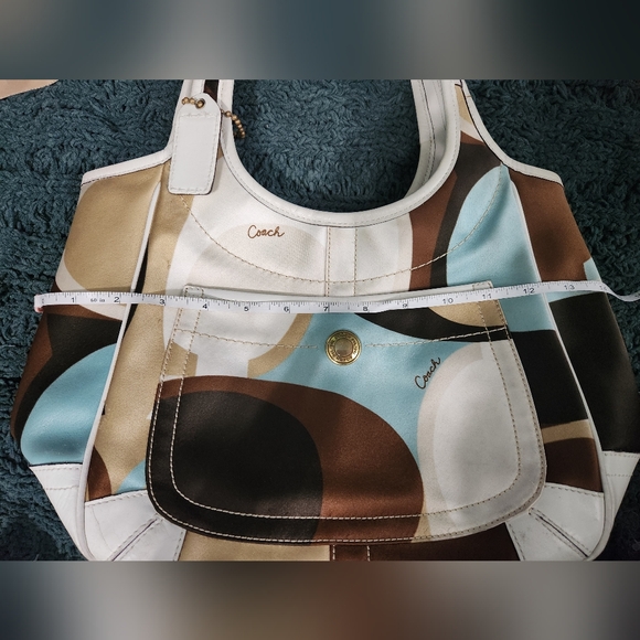 Coach Ergo Multi Color Signature Scarf Print Medium Hobo Shoulder Bag - Picture 10 of 12